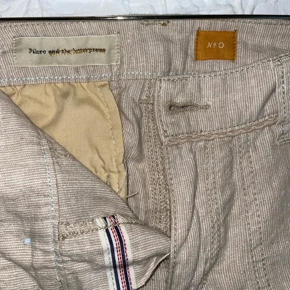 Pilcro Anthropologie Wide Leg Striped Linen Slacks Trousers Pants - Picture 8 of 8